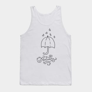 Autumn Umbrella Rain Simple Design Tank Top